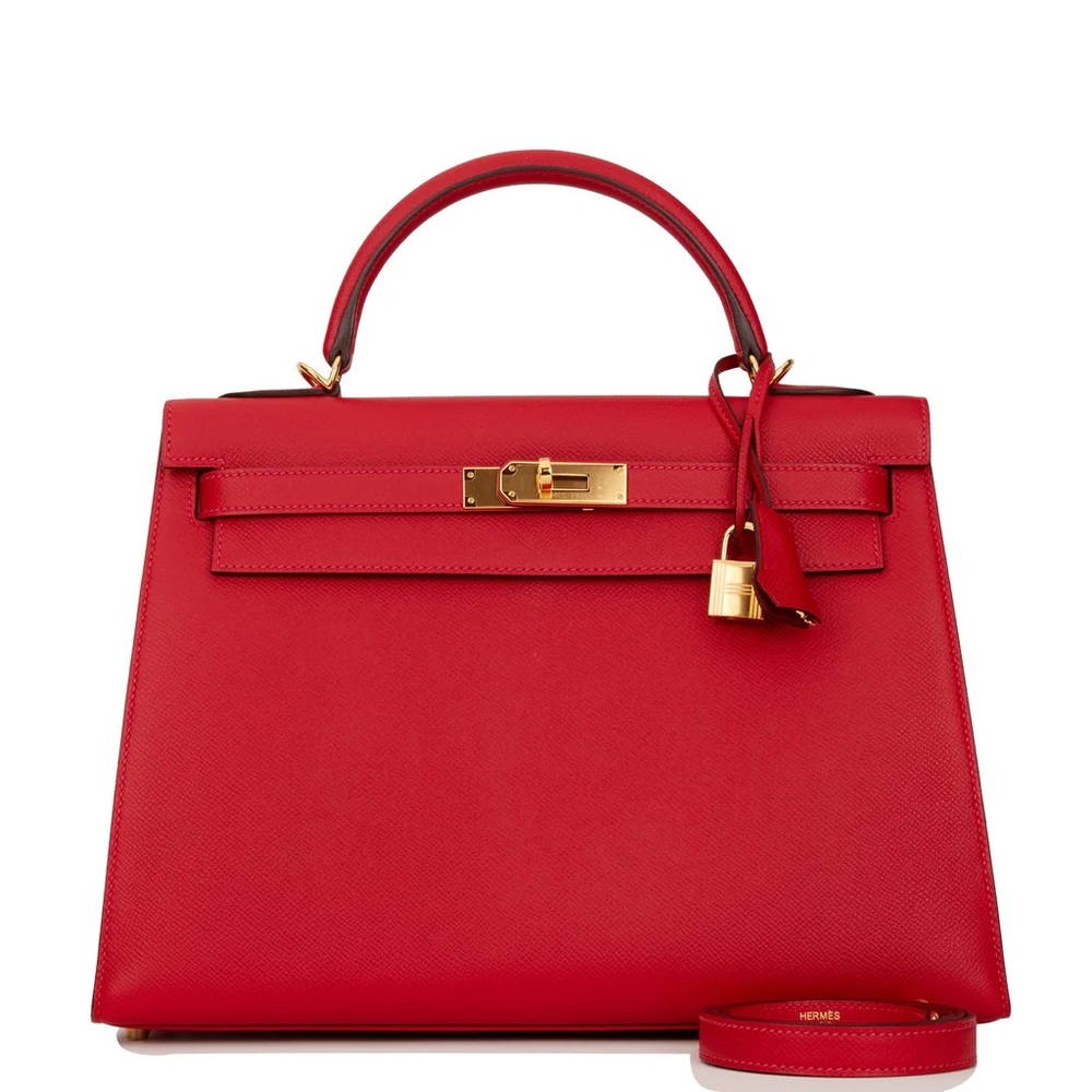 ⭐️ SOLD ⭐️ New Authentic Hermes Kelly 32 Sellier Rouge Casaque Red Epsom GHW Bag